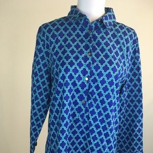 Lands' End Blue Tunic Shirt Size 10